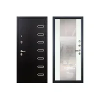 Металлическая дверь Лекс Витязь с зеркалом макси ясень белый ( панель №61)